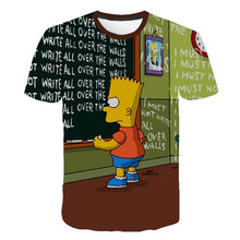Load image into Gallery viewer, Simpson Snoopy and other animation printing T-shirts with round collar and short sleeves in summer
