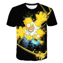 Load image into Gallery viewer, Simpson Snoopy and other animation printing T-shirts with round collar and short sleeves in summer