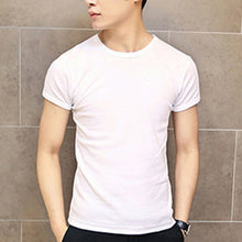 Load image into Gallery viewer, Simple Summer Men Short Sleeve Round Collar New Solid Color Casual Slim Fit T-shirt Men's Clothing Male Tops Shirt~