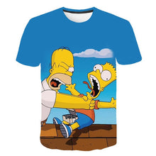 Load image into Gallery viewer, Simpson Snoopy and other animation printing T-shirts with round collar and short sleeves in summer