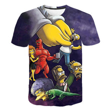 Load image into Gallery viewer, Simpson Snoopy and other animation printing T-shirts with round collar and short sleeves in summer