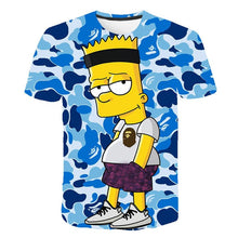 Load image into Gallery viewer, Simpson Snoopy and other animation printing T-shirts with round collar and short sleeves in summer