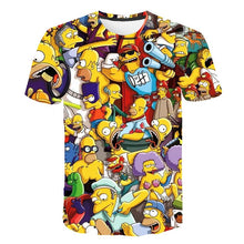 Load image into Gallery viewer, Simpson Snoopy and other animation printing T-shirts with round collar and short sleeves in summer