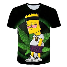 Load image into Gallery viewer, Simpson Snoopy and other animation printing T-shirts with round collar and short sleeves in summer