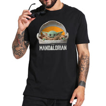 Load image into Gallery viewer, Baby Yoda The Mandalorian T Shirt Star Wars T-Shirt The Child Floating Pod Movie Homme EU Size 100% Cotton Tee Tops