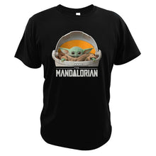 Load image into Gallery viewer, Baby Yoda The Mandalorian T Shirt Star Wars T-Shirt The Child Floating Pod Movie Homme EU Size 100% Cotton Tee Tops