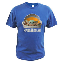 Load image into Gallery viewer, Baby Yoda The Mandalorian T Shirt Star Wars T-Shirt The Child Floating Pod Movie Homme EU Size 100% Cotton Tee Tops