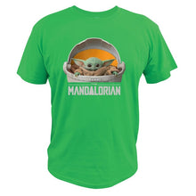 Load image into Gallery viewer, Baby Yoda The Mandalorian T Shirt Star Wars T-Shirt The Child Floating Pod Movie Homme EU Size 100% Cotton Tee Tops