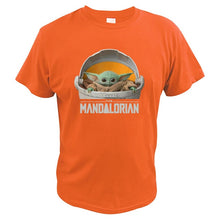 Load image into Gallery viewer, Baby Yoda The Mandalorian T Shirt Star Wars T-Shirt The Child Floating Pod Movie Homme EU Size 100% Cotton Tee Tops
