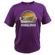 Load image into Gallery viewer, Baby Yoda The Mandalorian T Shirt Star Wars T-Shirt The Child Floating Pod Movie Homme EU Size 100% Cotton Tee Tops