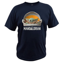 Load image into Gallery viewer, Baby Yoda The Mandalorian T Shirt Star Wars T-Shirt The Child Floating Pod Movie Homme EU Size 100% Cotton Tee Tops