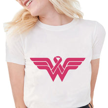Load image into Gallery viewer, New Summer Women's Fashion Wonder Woman Printed T-shirts Cool Soft Cotton Short Sleeve White Tops S1260