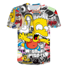 Load image into Gallery viewer, Simpson Snoopy and other animation printing T-shirts with round collar and short sleeves in summer