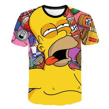 Load image into Gallery viewer, Simpson Snoopy and other animation printing T-shirts with round collar and short sleeves in summer