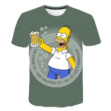 Load image into Gallery viewer, Simpson Snoopy and other animation printing T-shirts with round collar and short sleeves in summer