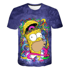Load image into Gallery viewer, Simpson Snoopy and other animation printing T-shirts with round collar and short sleeves in summer