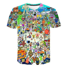 Load image into Gallery viewer, Simpson Snoopy and other animation printing T-shirts with round collar and short sleeves in summer